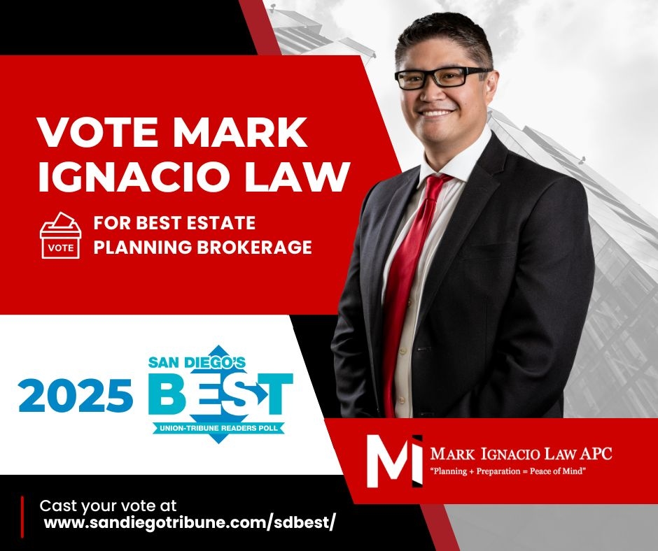 Vote Mark Ignacio Law for Best Estate Planning Brokerage in the 2025 SD Best Readers Poll | San Diego Estate Planning Attorney