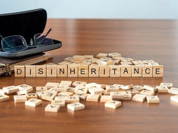 Word tiles spell out disinheritance