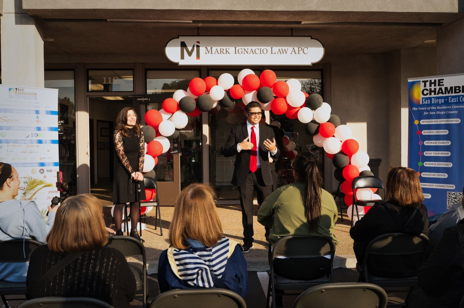 Mark Ignacio giving speech at Ribbon-Cutting Ceremony | San Diego estate planning lawyer