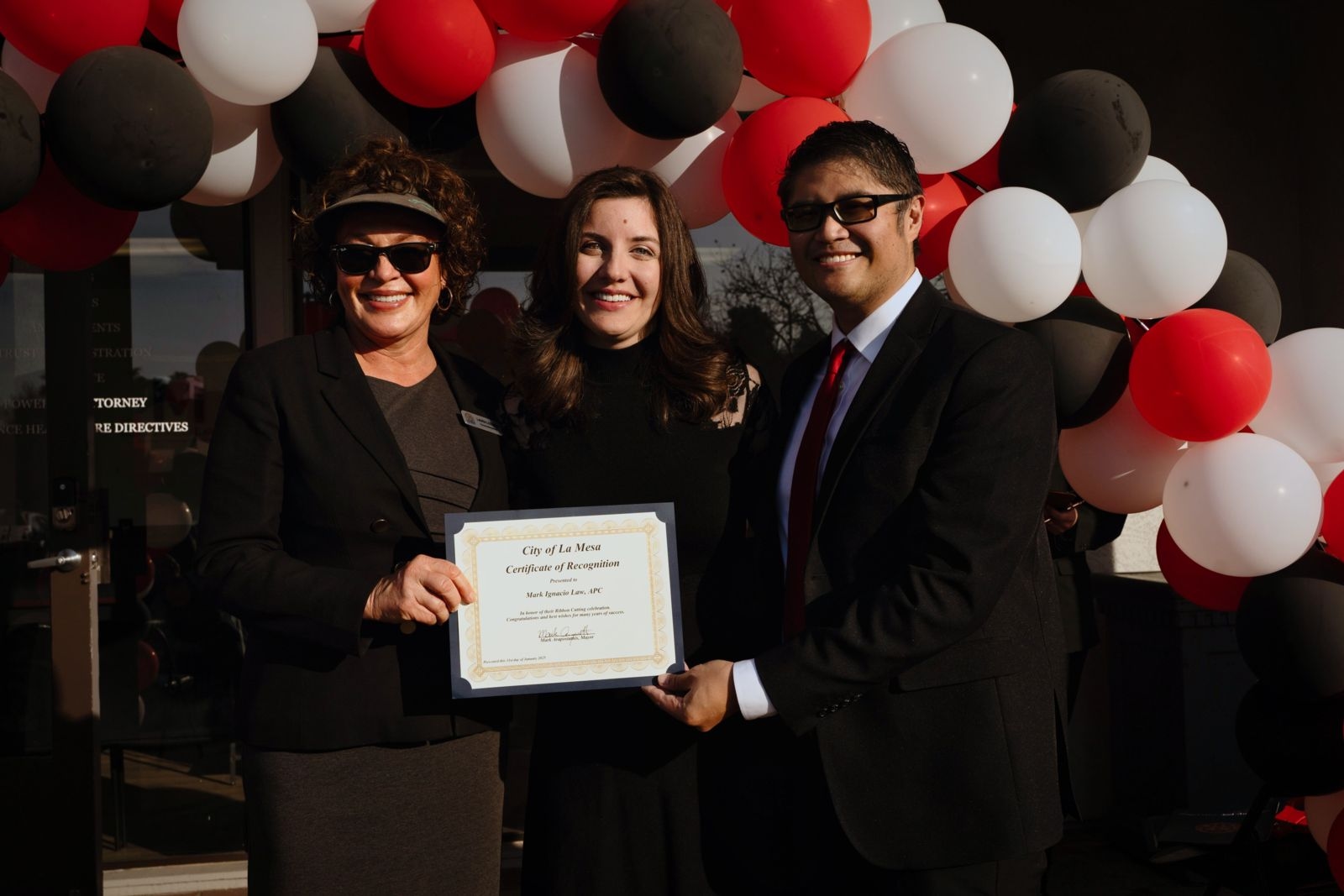 City of La Mesa Certificate of Recognition awarded to Mark Ignacio Law | San Diego estate planning attorney