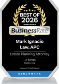 Logo Recognizing Mark Ignacio Law, APC's affiliation with Best of Business Rate Award 2026